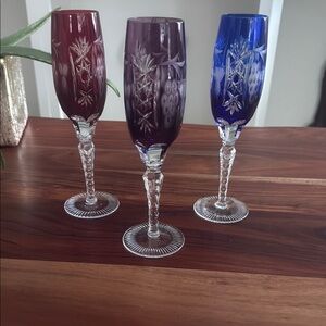 Ajka Marsala Champagne Crystal Glass Colored